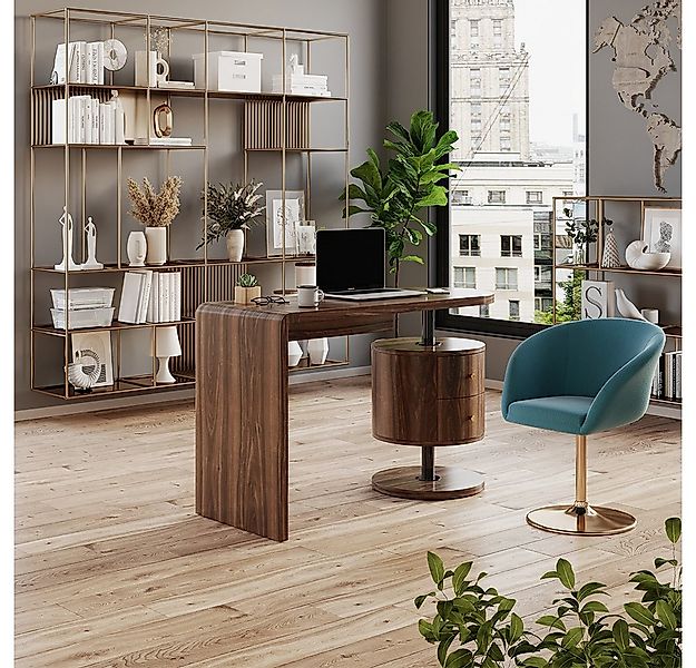 Vicco Schreibtisch Lara, Eiche rustikal, 120 x 50 cm mit 2 Schubladen günstig online kaufen