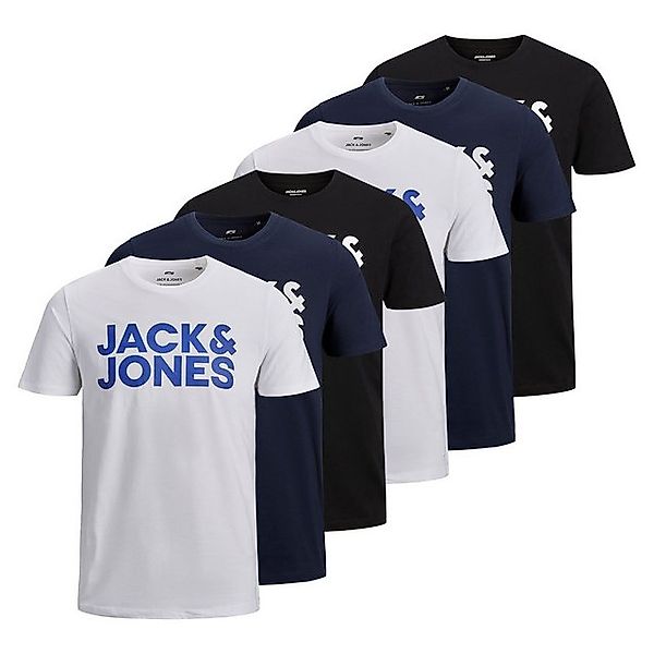 Jack & Jones T-Shirt Herren T-Shirt 6er Pack Baumwolle (Packung, 6er Pack) günstig online kaufen