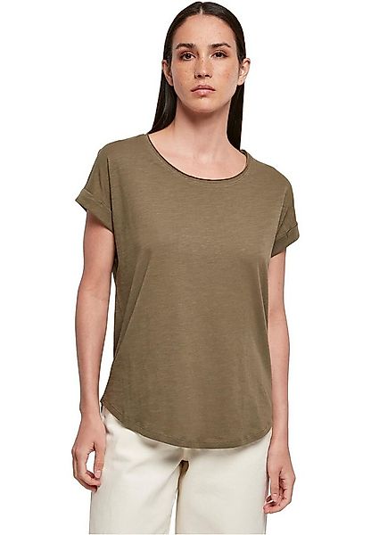 urbandreamz T-Shirt Damen Kurzarm Rundhals Long Slub Shirt hinten lang gesc günstig online kaufen