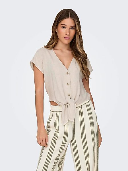 ONLY Kurzarmbluse "ONLSIESTA SS KNOT LIN BL SHIRT PNT NOOS" Viskosemischung günstig online kaufen