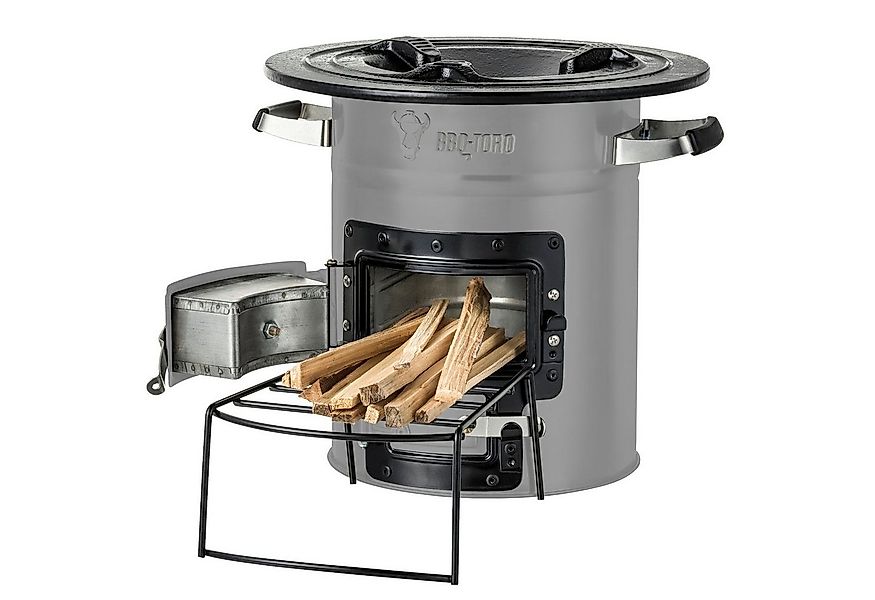 BBQ-Toro Feuerstelle Raketenofen RAKETE #2, grau, Rocket Stove für Dutch Ov günstig online kaufen