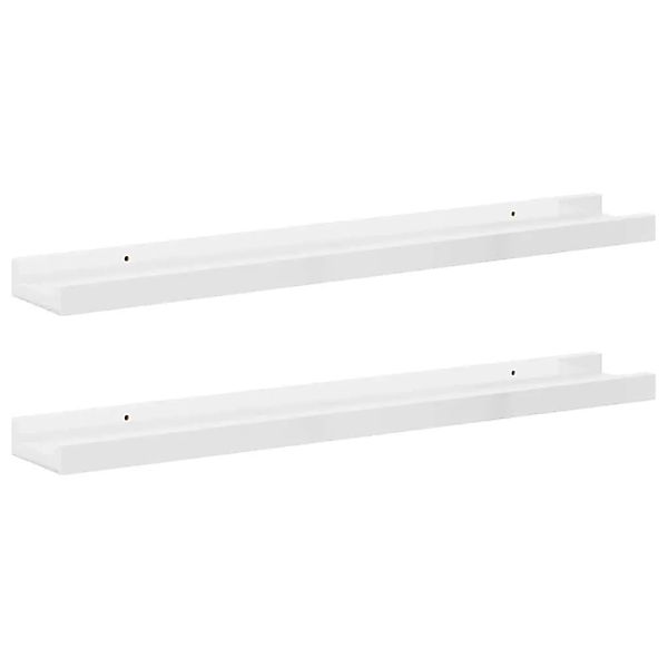 vidaXL Wandregale 2 Stk Hochglanz-Weiß 60x9x3 cm 326649 günstig online kaufen