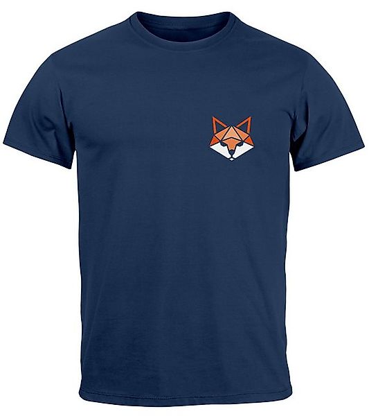 Neverless Print-Shirt Herren T-Shirt Fuchsmotiv Brustlogo günstig online kaufen