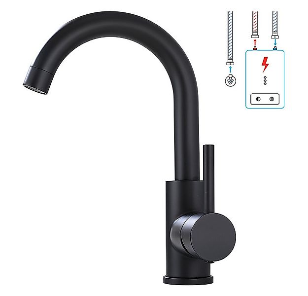 HOMELIVE Küchenarmatur Niederdruck-Küchenarmatur 360° drehbare Küchenarmatu günstig online kaufen