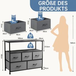 Refined Living TV-Schrank Stoffkommode mit 5 günstig online kaufen