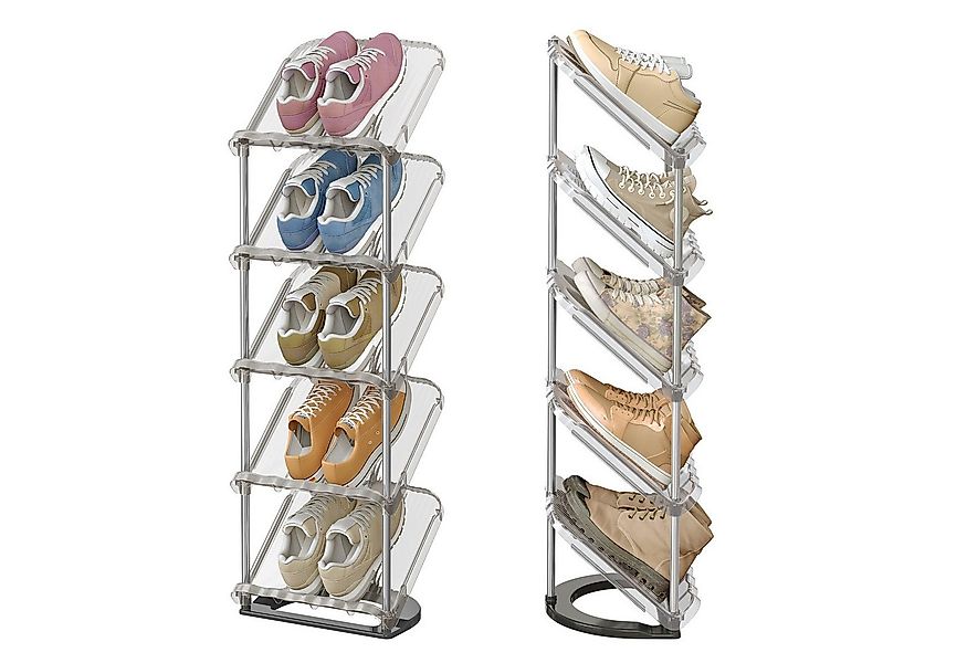 SONGMICS Schuhregal 5 stöckiger Schuhregal, 2-tlg., Schuhständer, schräges günstig online kaufen