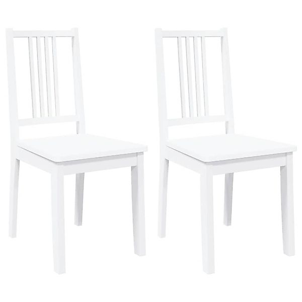 vidaXL Esszimmerstühle 2 Stk Weiß Massivholz Gummibaum 4102400 günstig online kaufen