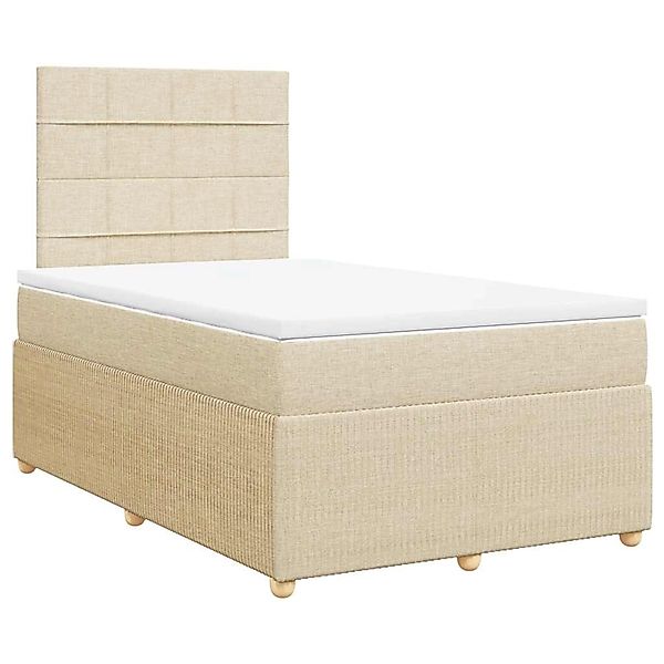 vidaXL Boxspringbett mit Matratze Creme 120x190 cm Stoff 3292000 günstig online kaufen