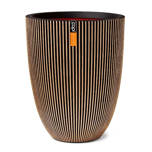 Capi Pflanzgefäß Elegant Niedrig Groove Ø 46 cm x 58 cm Schwarz günstig online kaufen