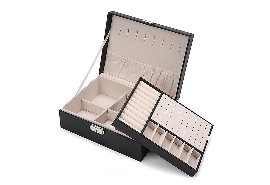 Clanmacy Schmuckkasten Schmuckkasten 2-schichtiger Schmuckschatulle, Damen günstig online kaufen