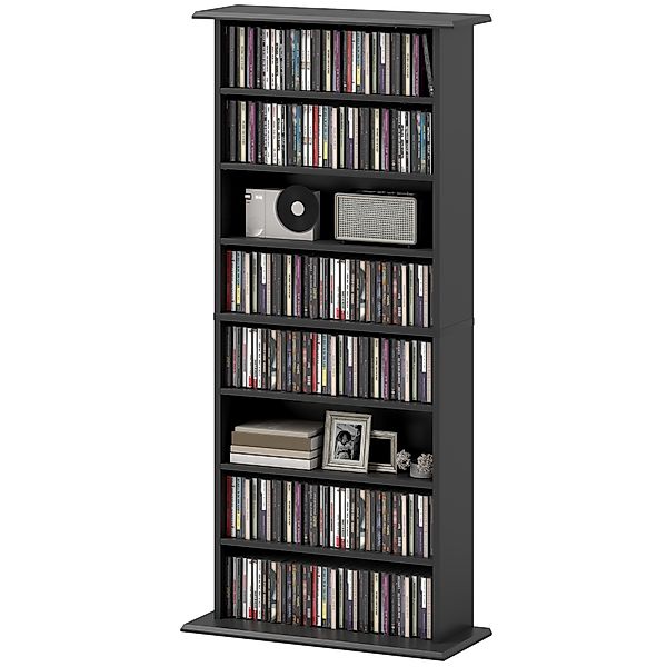 HOMCOM Modernes CD-Regal mit 8 Fächern für 360 CDs, Spanplatte, 58x24x124,5 günstig online kaufen