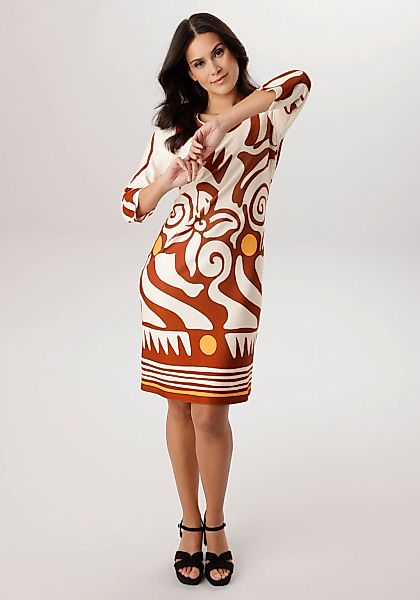 Aniston SELECTED Jerseykleid mit gestreifter Bordüre am Saum - NEUE KOLLEKT günstig online kaufen