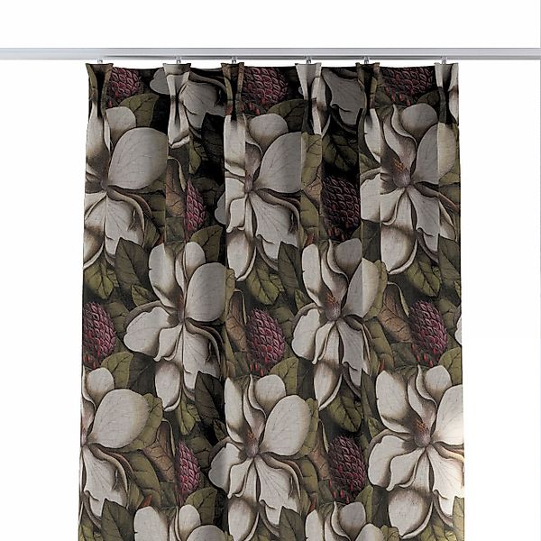 Vorhang mit flämischen 2-er Falten, beige-grün, Eden (144-24) günstig online kaufen