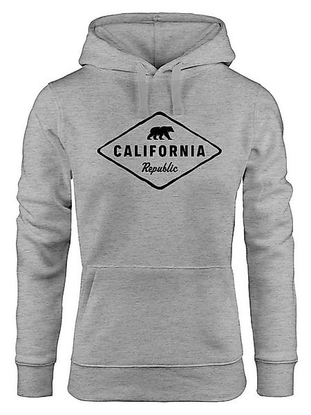Neverless Hoodie Hoodie Damen California Republic Bear Badge Bär Sunshine S günstig online kaufen