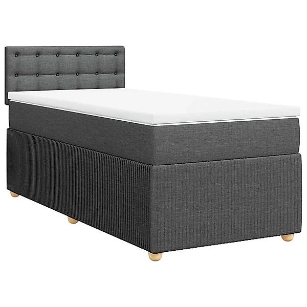 vidaXL Boxspringbett mit Matratze Dunkelgrau 100x200 cm Stoff 3287382 günstig online kaufen