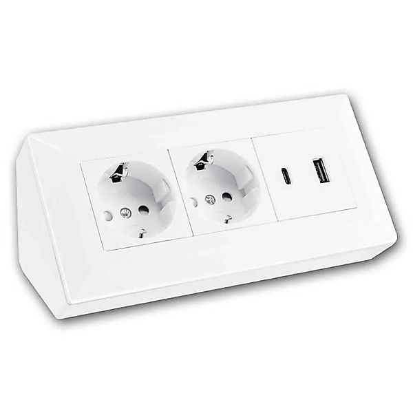 ChiliTec 2-Fach Steckdosenblock USB A&C Weiß 250V 16A günstig online kaufen