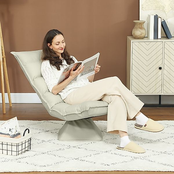 HOMCOM Bodensofa Bodenstuhl mit verstellbarer Lehne drehbarer Meditationsst günstig online kaufen