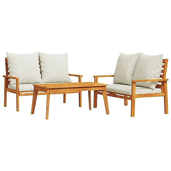 vidaXL 3-Tlg Garten-Lounge-Set mit Kissen Massivholz Akazie 3211798 günstig online kaufen