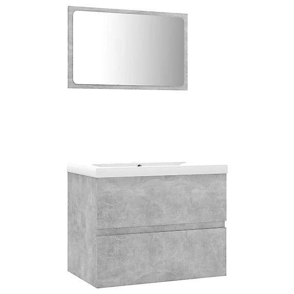 vidaXL Badezimmer-Set Badmöbel-Set Betongrau Holzwerkstoff, (1-St) günstig online kaufen