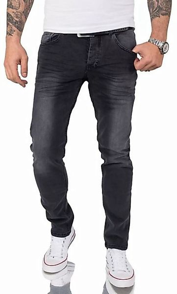 Gelverie Slim-fit-Jeans Herren Jeans Stonewashed Dunkelgrau G-105 günstig online kaufen