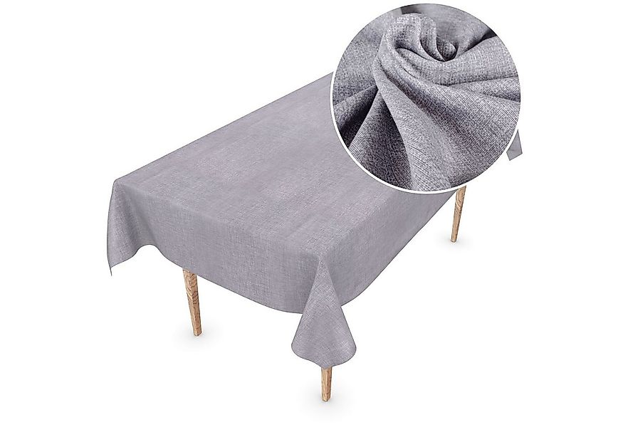 ANRO Tischdecke Textil mit Leinenmuster waschbar (Einzelstück 1-tlg), Texti günstig online kaufen
