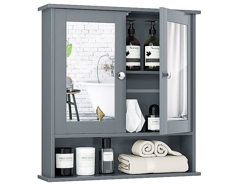 COSTWAY Spiegelschrank Badzimmerschrank mit höhenverstellbarer Ablage günstig online kaufen