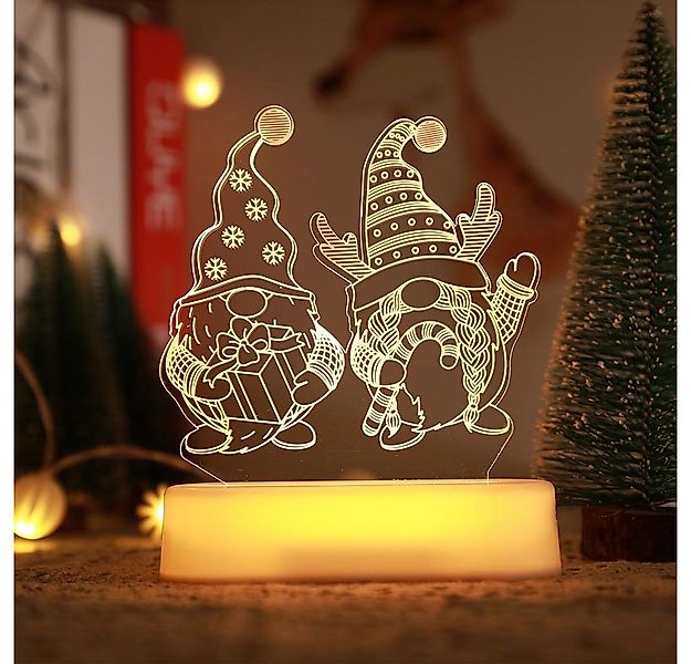 Rosnek LED Nachtlicht Weihnachten Thema, 3D-Effekte, Batterie/USB, für Kind günstig online kaufen