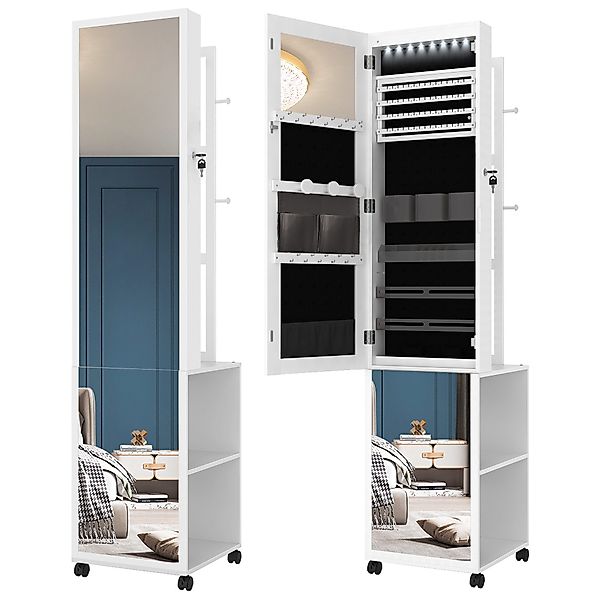 HZUANERI Schmuckschrank Spiegelschrank, stehender Schmuck-Organizer mit günstig online kaufen