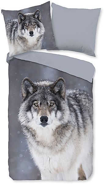 good morning Wendebettwäsche »Wolfie« 3 Stk. tlg. Flanell, Biber, Winter, W günstig online kaufen
