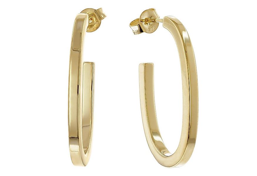 trendor Paar Creolen Damen-Gold auf Silber 925 Steck-30 mm günstig online kaufen