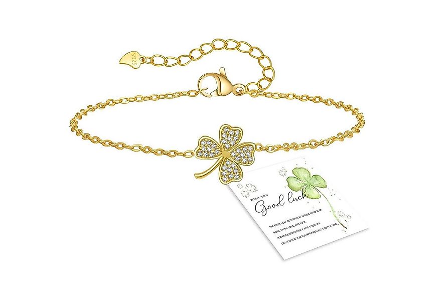 LuxusKollektion Ketten und Armband Set Glücksarmband Silber Kleeblatt Verst günstig online kaufen