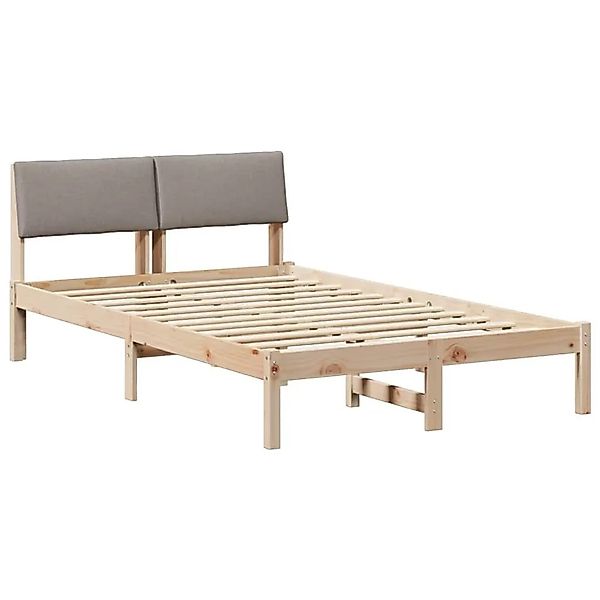 vidaXL Bettgestell Braun und Taupe 120 x 190 cm Massivholz Kiefer 878557 günstig online kaufen