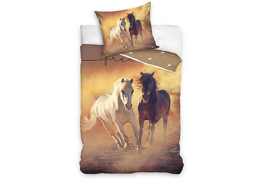 MTOnlinehandel Bettwäsche Pferde 135x200 + 80x80 cm, 100 % Baumwolle, Renfo günstig online kaufen