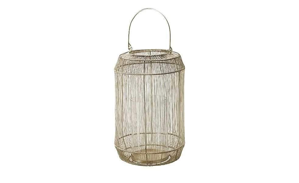 HOME STORY Laterne   ¦ gold ¦ Eisen,Glas ¦ Maße (cm): H: 38  Ø: 24 Accessoi günstig online kaufen