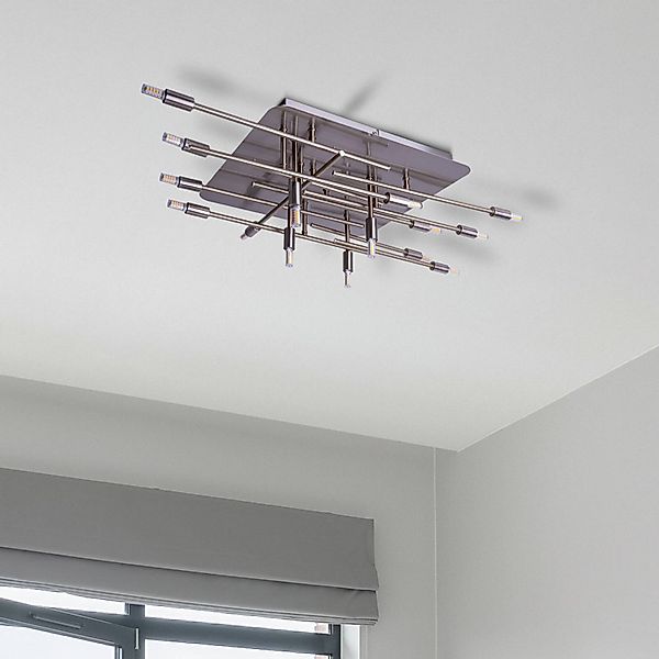 näve LED Deckenleuchte »Ancona« G9 1 Stk. Warmweiß stahl-blank, Lichtfarbe günstig online kaufen