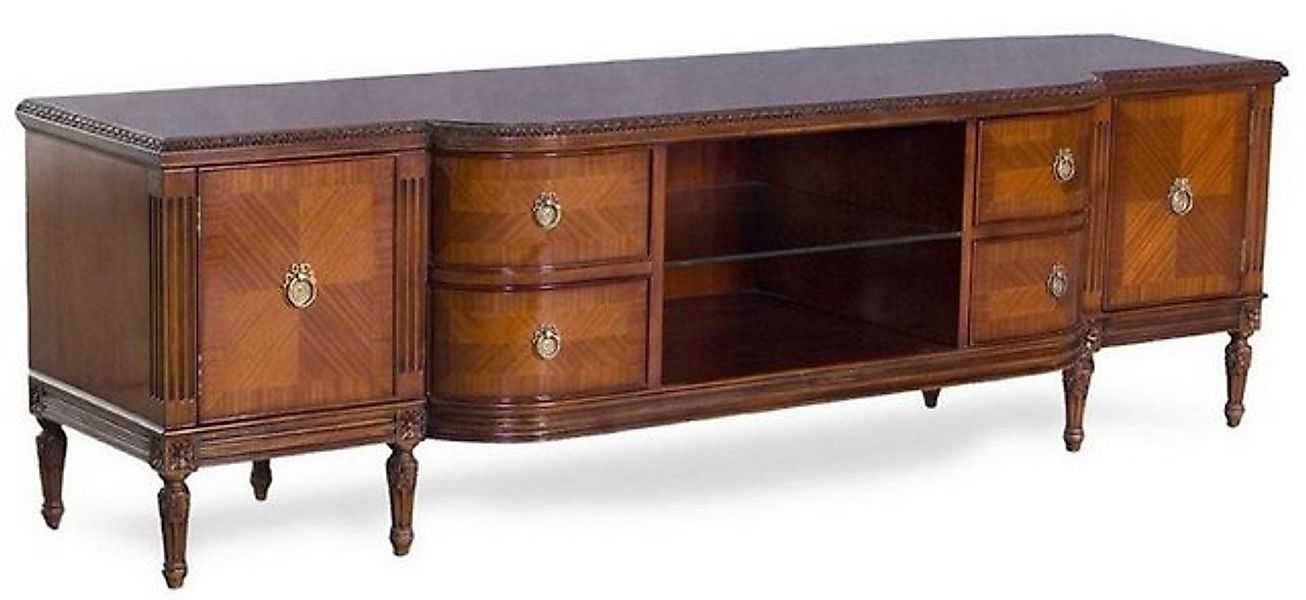 Casa Padrino TV-Schrank Luxus Jugendstil TV Schrank Braun - Edler Massivhol günstig online kaufen