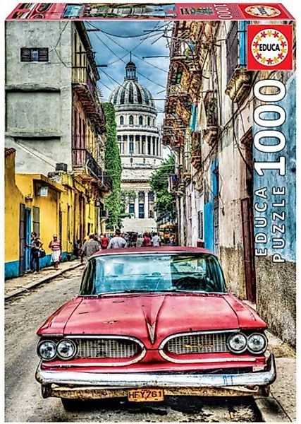 Educa Puzzle 9216754 - Vintage Car In Old Havana - 1000 Teile Puzzle günstig online kaufen