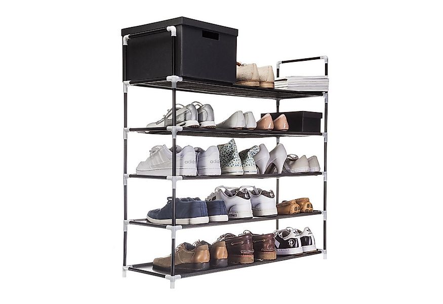 Goods+Gadgets Schuhregal XXL Schuhregal für 25 Paar Schuhe – Aluminium & pl günstig online kaufen
