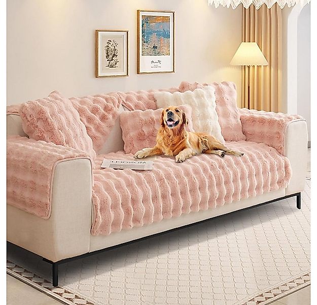 NUODWELL Sofabezug Kaninchen Plüsch Sofabezug L/U Form 1/2/3/4 Sitzer Sofa günstig online kaufen