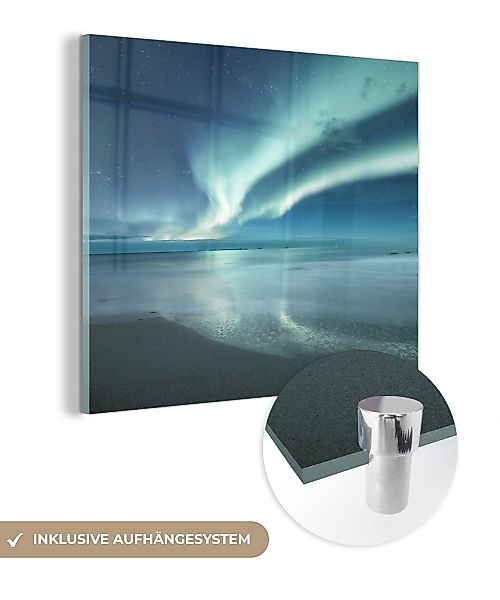 MuchoWow Acrylglasbild Nordlicht - Strand - günstig online kaufen