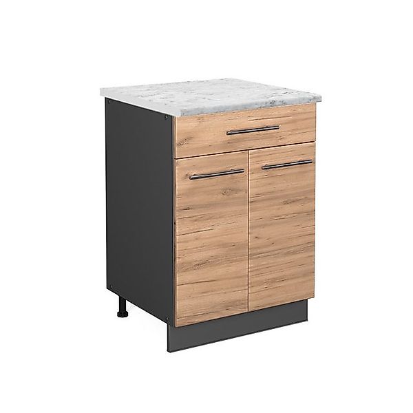 Vicco Küchenunterschrank Fame-Line Goldkraft Eiche/Anthrazit 60 cm mit Schu günstig online kaufen