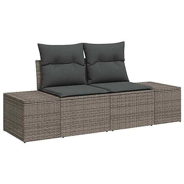 vidaXL Gartensofa mit Kissen Grau 184 x 62 x 69 cm Poly-Rattan 42006794 günstig online kaufen