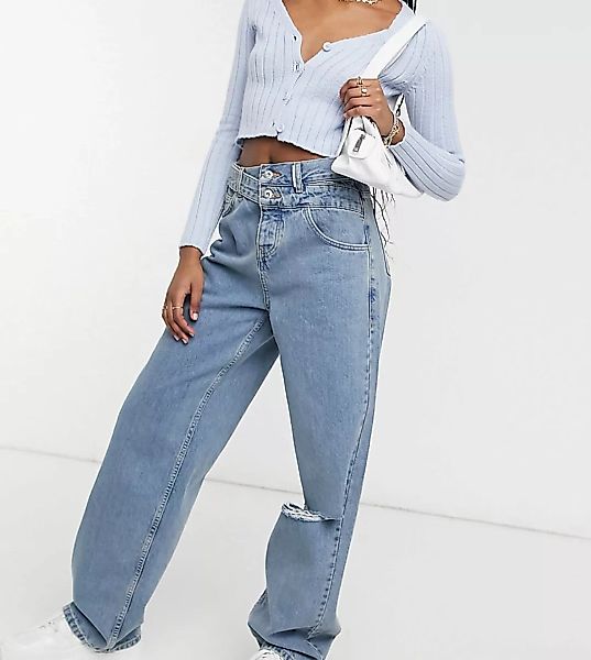 COLLUSION – x014 – Weite Dad-Jeans im Stil der 90er mit überkreuztem Design günstig online kaufen