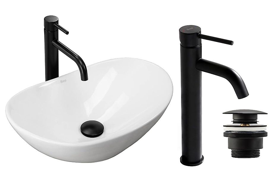 GTM Design Aufsatzwaschbecken Glanz Set mit günstig online kaufen