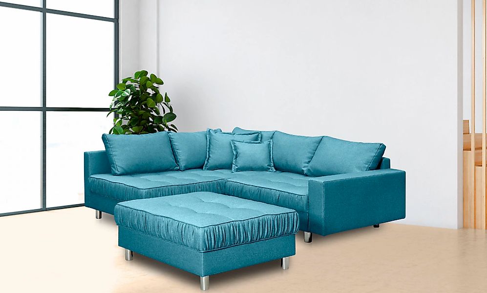 COLLECTION AB Ecksofa "Cannes L-Form" mit Hocker, inkl. Schlaffunktion günstig online kaufen