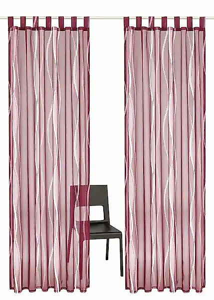 my home Gardine »Dimona« Schlaufen 2 Stk. tlg. 2er-Set, Voile, Polyester, W günstig online kaufen