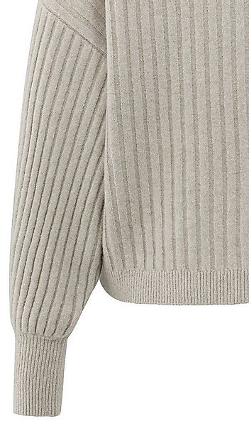 YAYA Rundhalspullover Gerippter Rundhalspullover günstig online kaufen