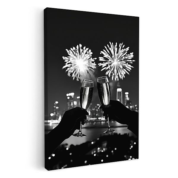 OneMillionCanvasses® Leinwandbild Feuerwerk - Prost - günstig online kaufen