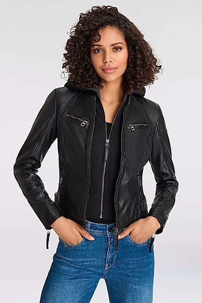 Mauritius Lederjacke "NOLA", mit Kapuze, Two-in-One Style - mit abnehmbarer günstig online kaufen