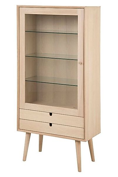 ebuy24 Vitrine Canes Vitrine mit 1 Tür und 2 Schubladen aus Eiche günstig online kaufen